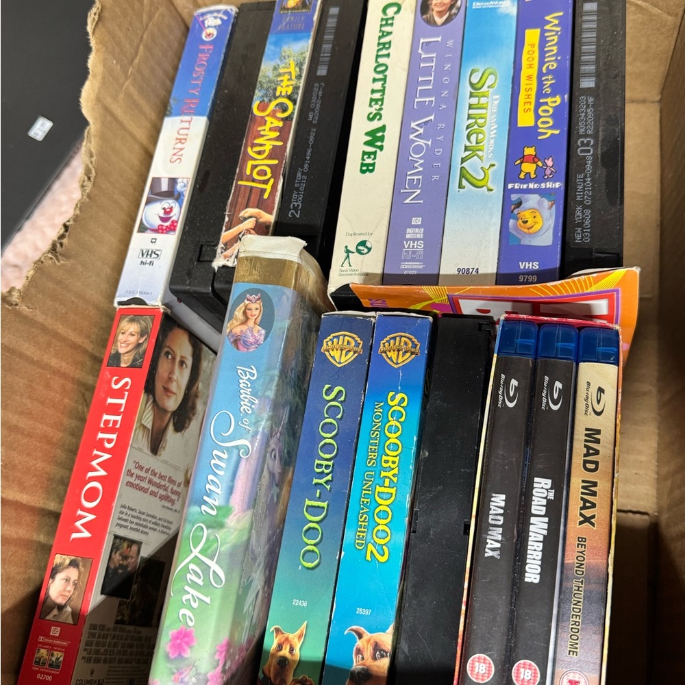 Collection of VHS and Blu-ray Movies